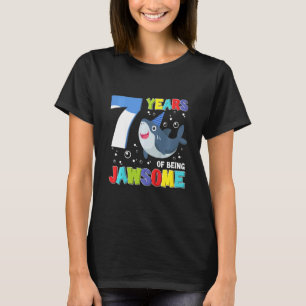 Camiseta Crianças: 7 Anos De Serem 7 Bi De Tubarão Espetacu