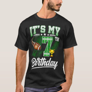 Camiseta Crianças 7 Anos É Meu 7º Aniversário Tema Futebol