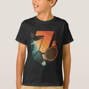 Camiseta Crianças 7 Birthday Boy Badminton Player Badminton