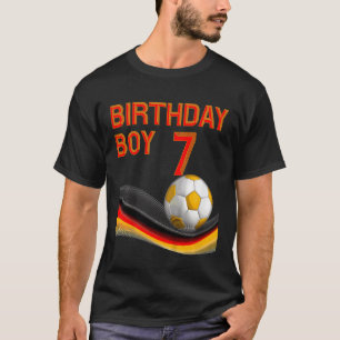 Camiseta Crianças 7 Birthday Boy Ball 7 Anos