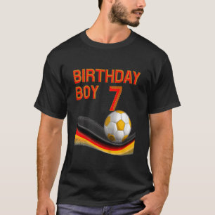 Camiseta Crianças 7 Birthday Boy Ball 7 Anos