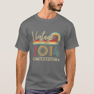 Camiseta Crianças 7 Birthday Gift 2014 7 Anos Retro Limi