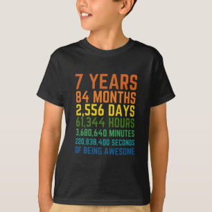 Camiseta Crianças 7 de 84 Meses Aniversário Yearsvintage 