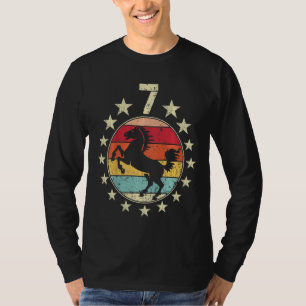 Camiseta Crianças 7 de Aniversário Cavalo Sétimo Sétimo Ano