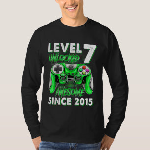 Camiseta Crianças 7 de Aniversário de 7 Anos De Idade Nível