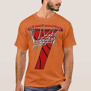 Camiseta Crianças 7 de Aniversário de Basquete Sete Anos Pr