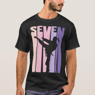 Camiseta Crianças 7 de Aniversário Gift Karate Retro Taekwo