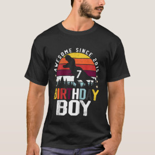 Camiseta Crianças 7 de aniversário Menino de 7 anos Dinossa