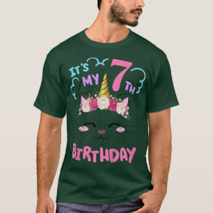 Camiseta Crianças 7 de Aniversário Rapariga de Passageiro G