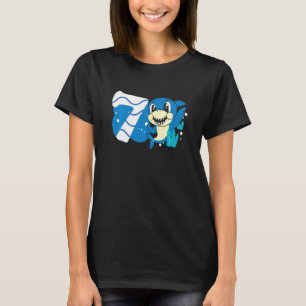 Camiseta Crianças 7 de Aniversário Tubarão de 7 anos no Oce