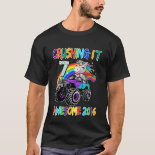 Camiseta Crianças 7 Esmagando Desde 2016, Monster Truck 7 B