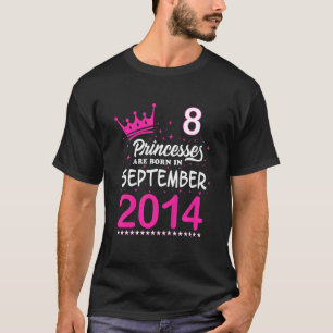 Camiseta Crianças 8º aniversário As princesas cor-de-rosa s