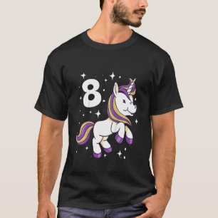 Camiseta Crianças: 8º Aniversário da Criança: 8 Anos Unicór