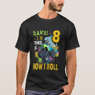 Camiseta Crianças 8º Aniversário Garotos Eu tenho 8 anos É