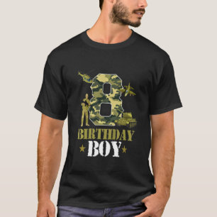 Camiseta Crianças 8º Aniversário Militares Pensaram Camo Bo