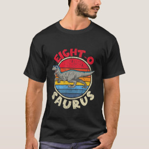 Camiseta Crianças 8º Aniversário Oito O Surus I Velocirapto
