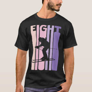 Camiseta Crianças 8º Aniversário Rapariga Retro Esqui Aroma