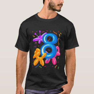 Camiseta Crianças 8º Balão de Bovinos de Aniversário Balão 