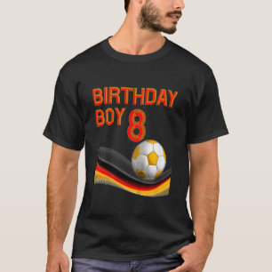 Camiseta Crianças 8h Bola de Futebol de Menino de Aniversár