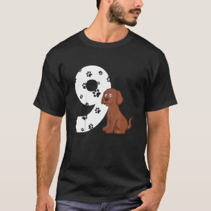 Camiseta Crianças 9ª Festa de aniversário Bolo Labrador Cac