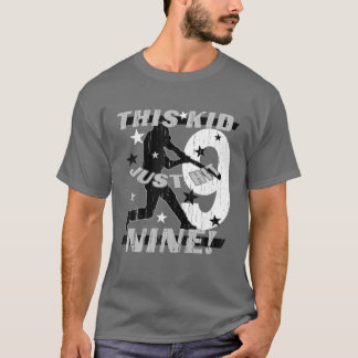 Camiseta Crianças 9º Aniversário Beball Glove Kids 9 Anos