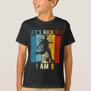 Camiseta Crianças 9º Aniversário Futebol de 9 anos Aniversá