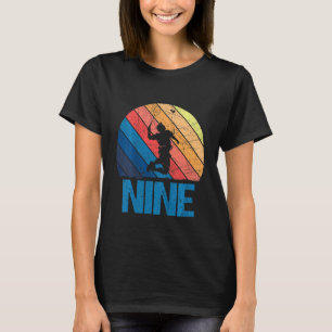 Camiseta Crianças 9º aniversário Retro Badminton 9 anos
