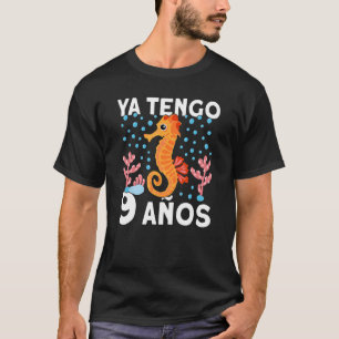 Camiseta Crianças 9 Aniversário Dino Cavalo-marinho Eu já t