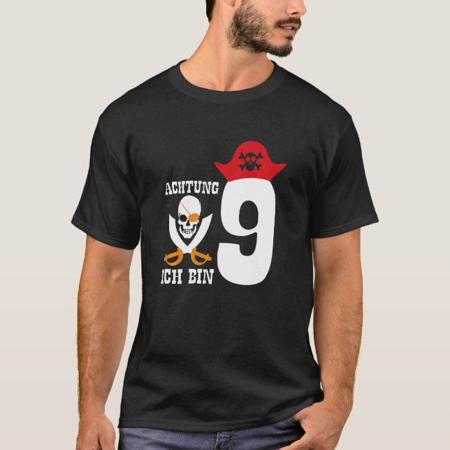 Camiseta Crianças 9 Crianças Crianças de Aniversário Piram (Frente)