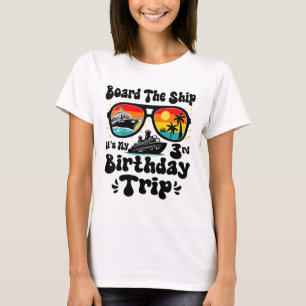 Camiseta Crianças A bordo do Navio É Meu 3º Aniversário 3 A