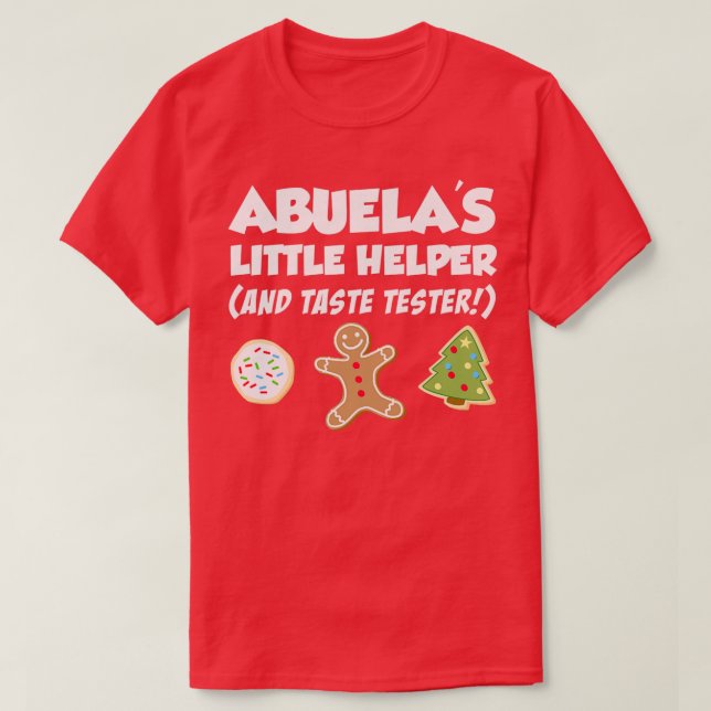 Camiseta Crianças Abuela é o pequeno ajudante de Natal Baki (Frente do Design)