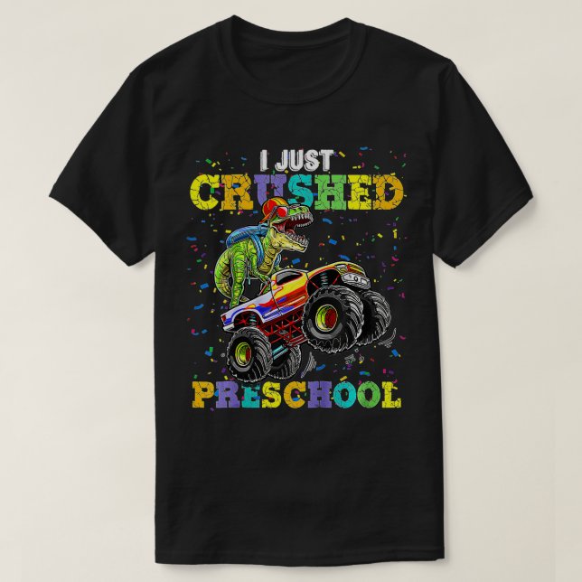 Camiseta Crianças, Acabei De Esmagar O Dinossauro Pré-Escol (Frente do Design)