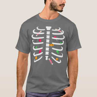 Camiseta Crianças Adultas Doces De Skeleton