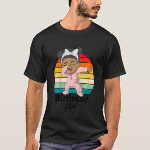 Camiseta Crianças Afro Menina de Aniversário da América Afr