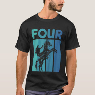 Camiseta Crianças, agora sou cavaleiro de 4 anos.