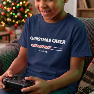 Camiseta Crianças Alegria de Natal Divertida Carregando | J