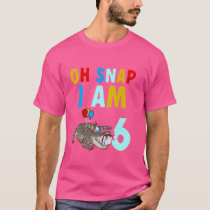 Camiseta Crianças Alligator 6 Birthday Oh Snap Sou 6 Crocod