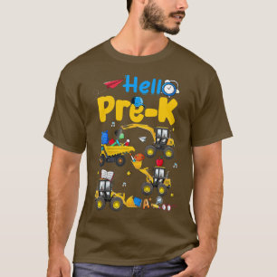 Camiseta Crianças Alô Pré-K Construção Caminhão Pré K Menin