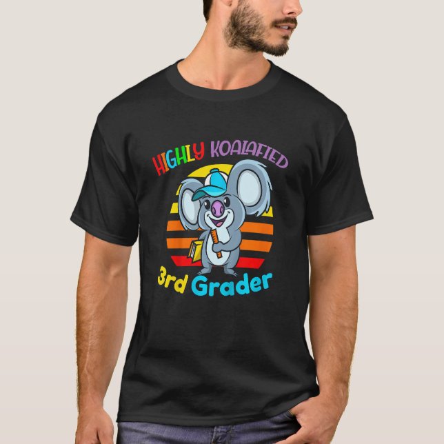 Camiseta Crianças Altamente Koalafied 3º Grader De Volta À  (Frente)