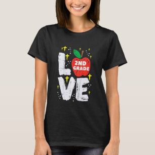 Camiseta Crianças Amam 2ª Série Maçã Segunda Primeira Dia D
