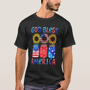 Camiseta Crianças América Deus abençoe Crianças Patriota Am