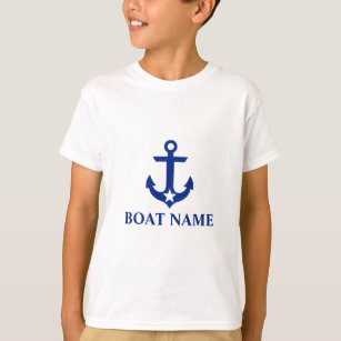 Camiseta Crianças Ancoradoras do Nome do Barco Náutico