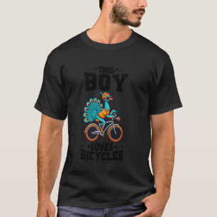 Camiseta Crianças Andando de Bicicleta Pavão Meninos