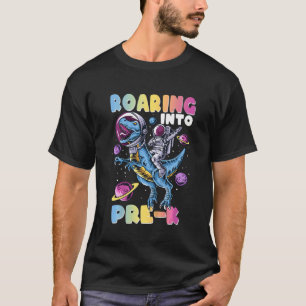 Camiseta Crianças Andando No Astronauta Pré K Dinossauro Pr