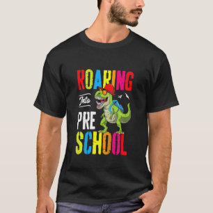 Camiseta Crianças Andando Para A Pré-Escola Professora Dino