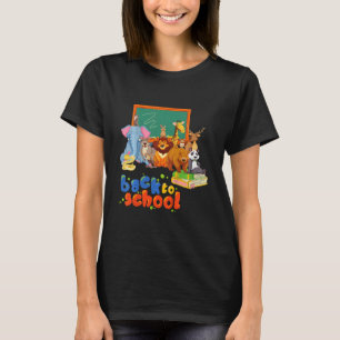 Camiseta Crianças Animais Academia de Volta à escola Pronto