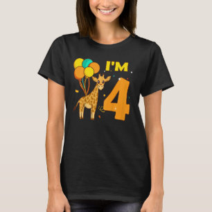 Camiseta Crianças, animais de girafa, amam animais, eu sou