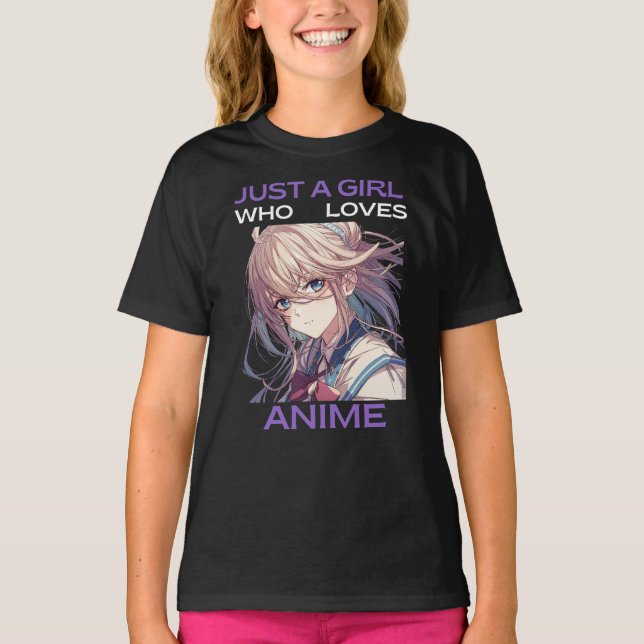 Camiseta Crianças Animam Menina Gráfica T-Shirt (Frente)