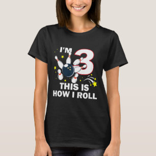 Camiseta Crianças aniversário de 3 anos Boliche Eu tenho 3