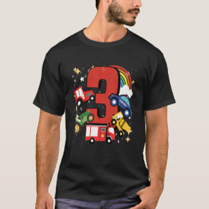 Camiseta Crianças aniversário de 3 anos De 3 Anos Com Firec